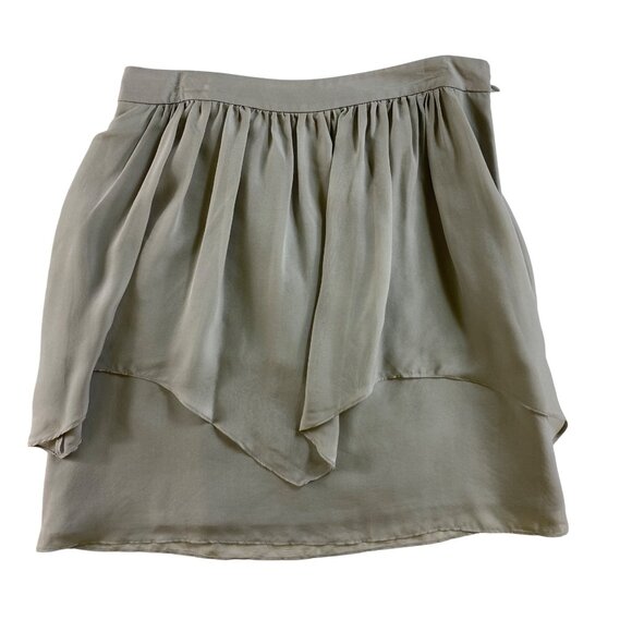 Banana Republic Womens Sz 4 Grey Layered Sheer Chiffon Skirt Classic Sexy Summer - Picture 2 of 3